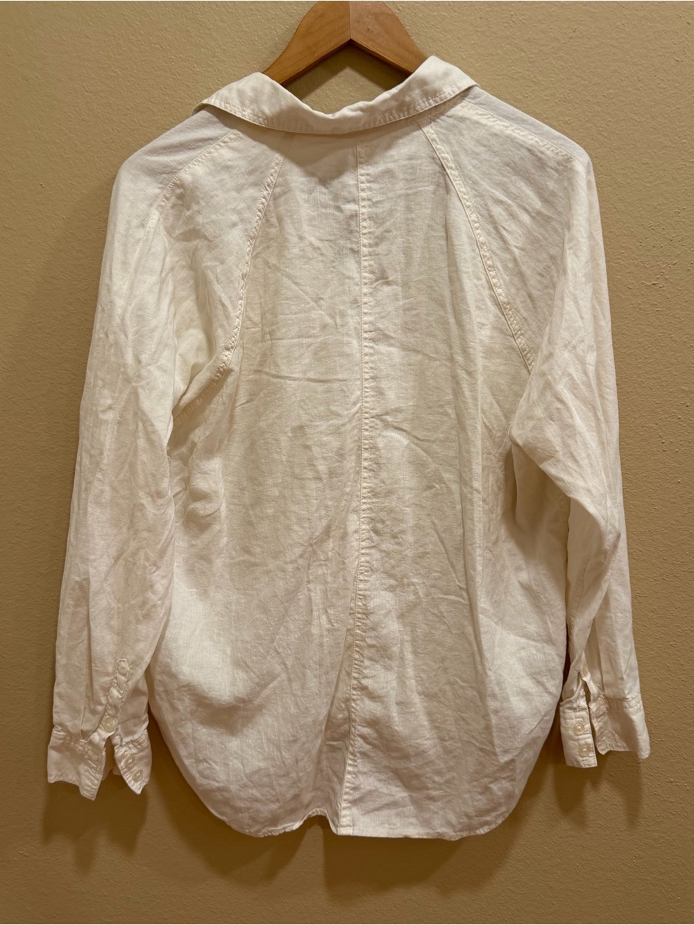 Z Supply Ivory Button-Down Shirt Linen Blend Medium - Picture 8 of 15